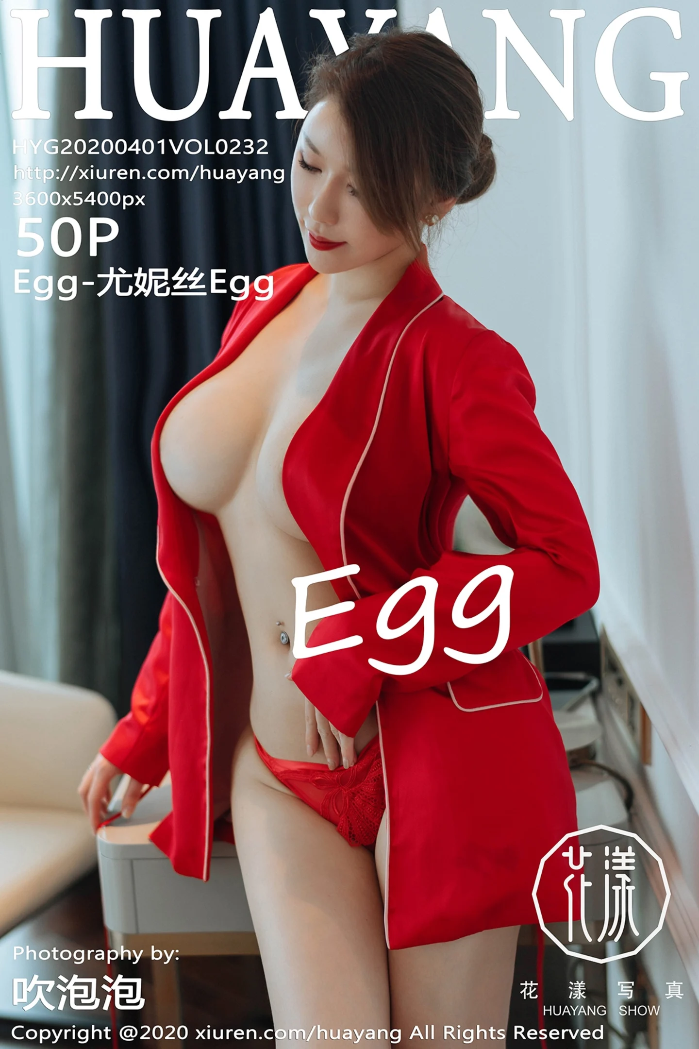 [HuaYang花漾]Vol.232_女神Egg_尤妮丝私房鲜艳红色服饰半脱真空露豪乳诱惑写真50P-秀人网 - XiuRen.Xyz